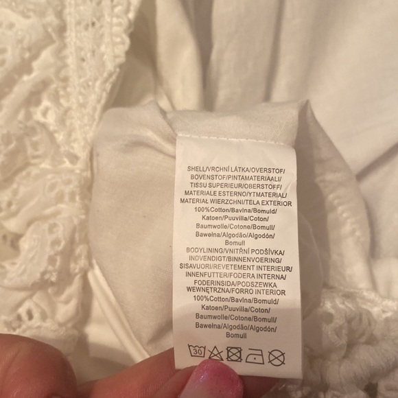 NWT GLAMOROUS 100% cotton UNIQUE white blouse size 8 - Picture 9 of 11